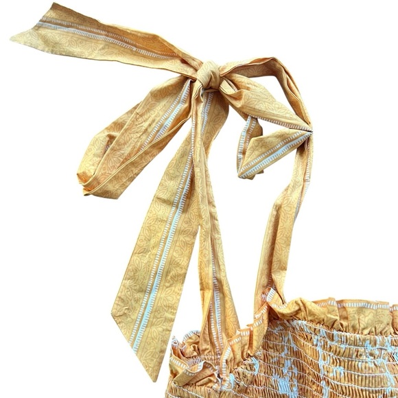 Cleobella Eliana Mini Dress Yellow Tiered NWT Size Large - Picture 6 of 13